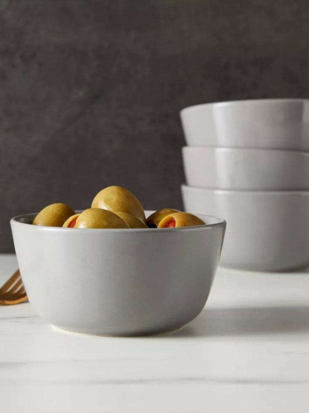 Everyday Gray Stoneware Bowl Set, 4-piece
